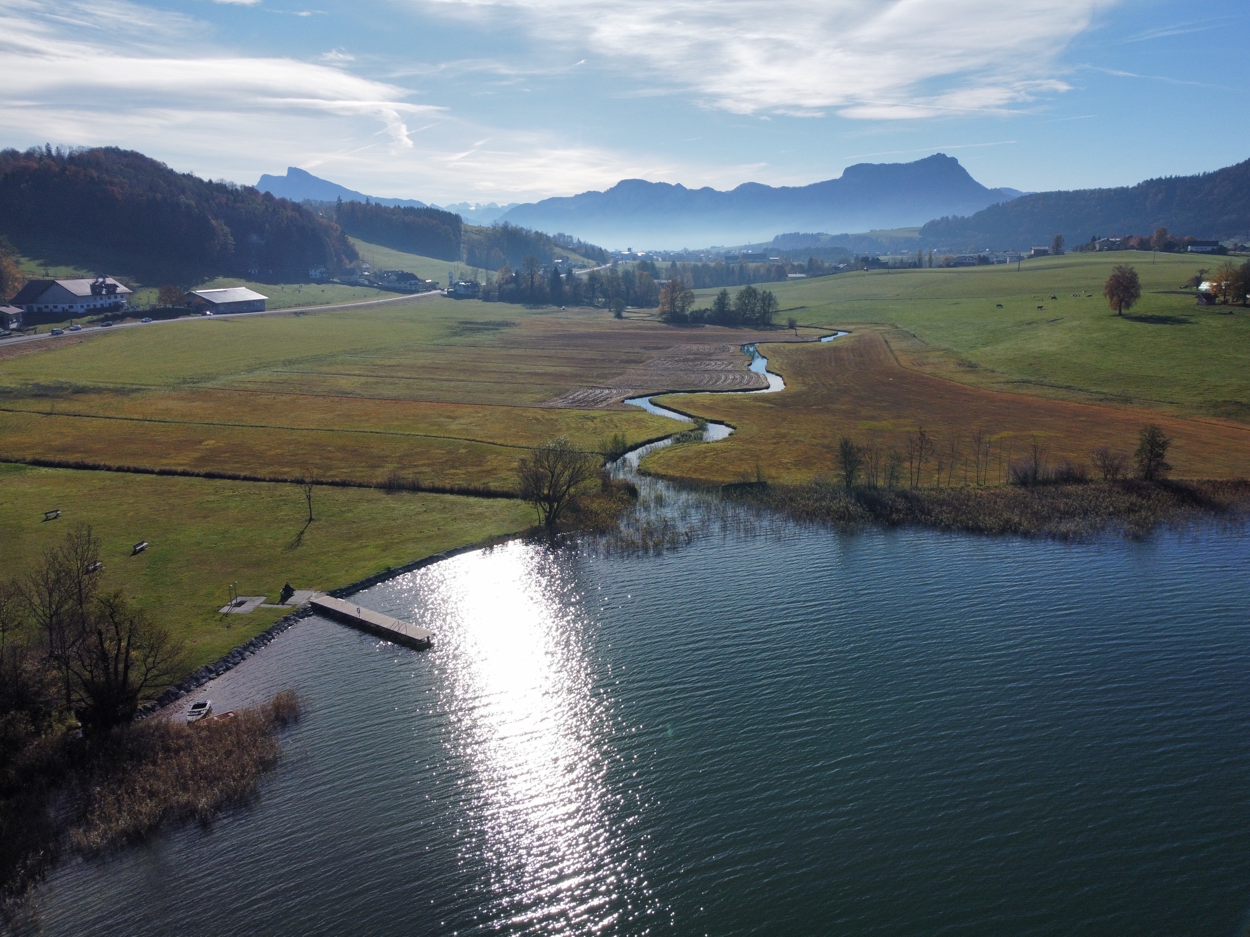 haus irrsee blick auf berge